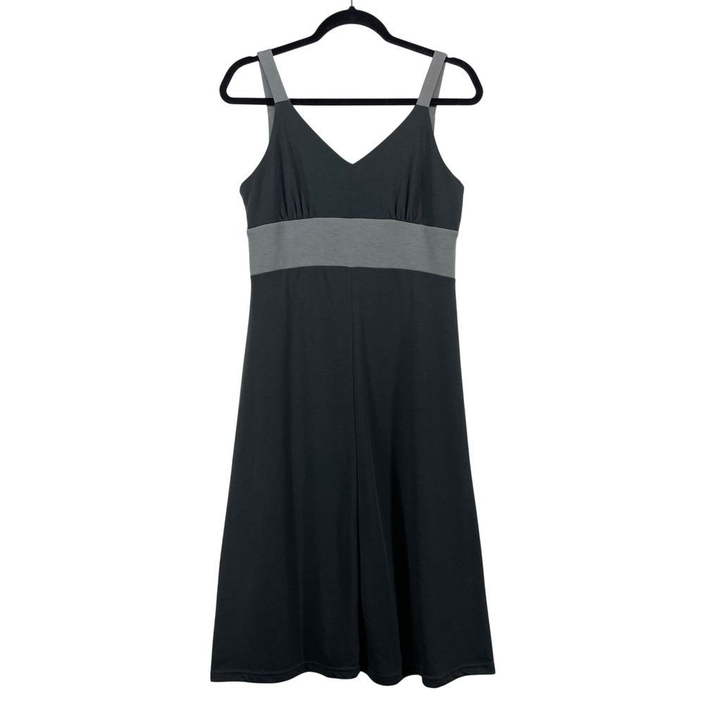 Kuhl Size Medium Prima Aerosoft Dress Black‎ Grey Empire Waist Active Travel